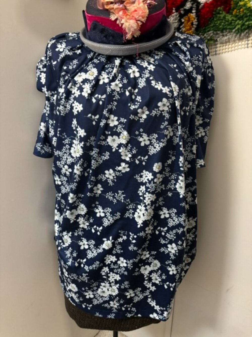 Fantaslook Women's XXXL Short Sleeve Floral Dressy Blouse
